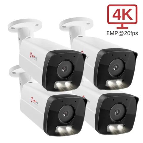 Anpviz 4X 8MP POE Security IP Camera H.265 4K HD Outdoor Color Night Vision AI
