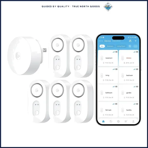 WiFi Water Leak Detector with 1804 ft Connectivity and Multiple Alarm Methods