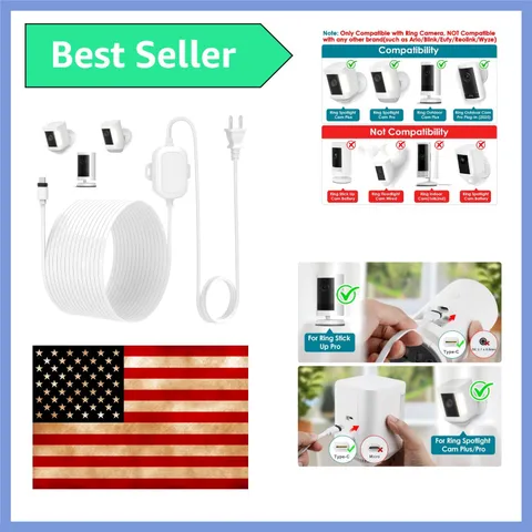 Power Adapter for Ring Outdoor Cam Plus/Ring Spotlight Cam Plus/Pro Battery, ...