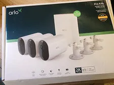 Arlo Pro 4 XL 3-Camera 2K HDR Wi-Fi Wireless System Spotlight White
