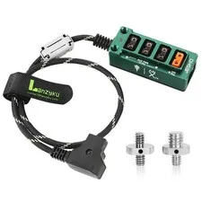 12V Regulated Surge Protection Metal P-Tap D-Tap Splitter with ON/Off Switch ...