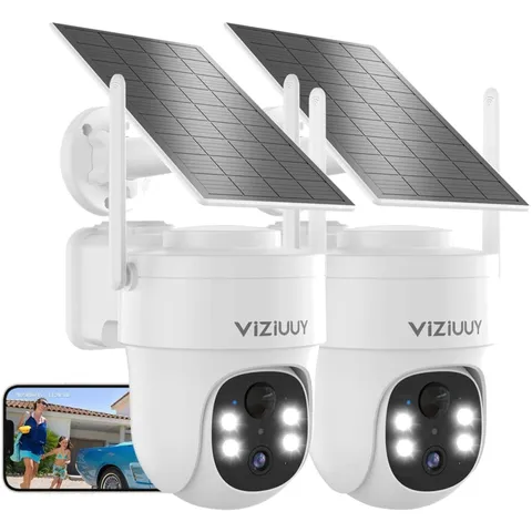 Wireless Outdoor Security Cameras - Solar Powered 3MP with AI Motion Detection