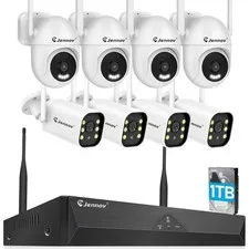Outdoor 5MP Wireless Security Camera System 10CH NVR 8‑Camera 1TB CCTV Kit