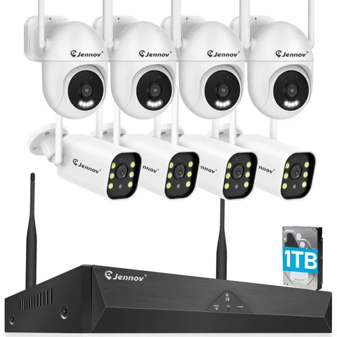 Outdoor 5MP Wireless Security Camera System 10CH NVR 8‑Camera 1TB CCTV Kit