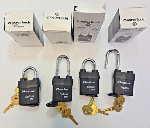Master Lock 1-1/2" ProSeries Weather Tough  6121KALF 4 Pack  keyed alike