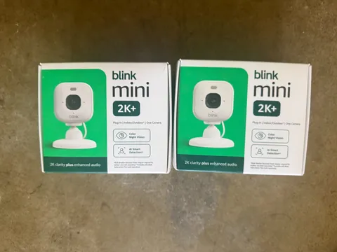 2 Blink Mini 2K+ 2K Plug-In Security Camera White Newest Model NEW SEALED