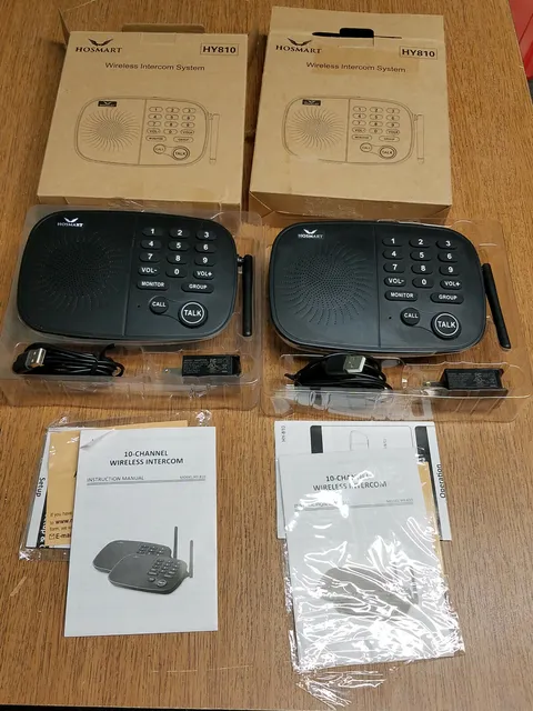 Hosmart Lot Of 2 HY-810 Wireless Intercom System  WITH BOX &  INSTRUCTIONS