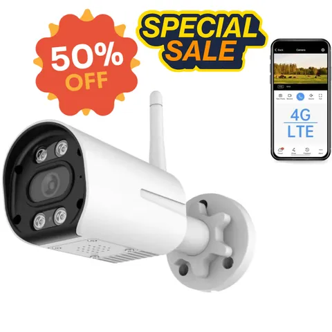 4MP Cellular Camera 4G vSIM Color Night Vision Human Detection 10x Digital Zoom
