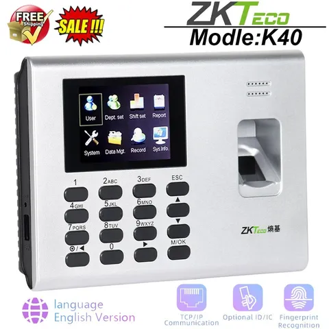 ZKteco K40 Access Control TCP/IP Clock Biometric Fingerprint Time Attendance