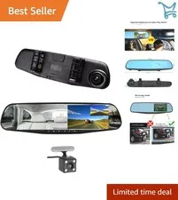 Car DVR Rear View Mirror Dual Lens 4.3 Inch Screen Backup Camera Night Vision