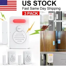 Wireless Door Alarm When Opened Voice Alert Magnetic Sensor Adjustable Volume ×3