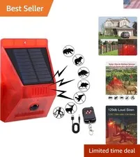 Solar Sound & Strobe Light Alarm With Motion Detector And Remote Controller 120d
