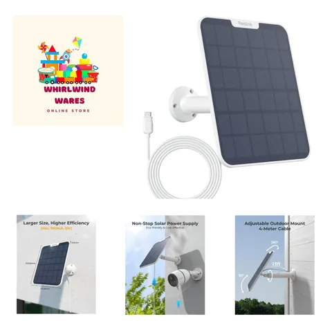 Durable Monocrystalline 6W Solar Panel – 360° Adjustable for Maximum Absorption