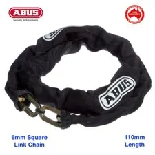 ABUS Chain-6mm Hardened Steel Square Link Chain Padlock-Gate,Tools-Free Postage!