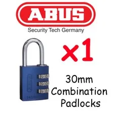  ABUS Combination Padlocks - Resettable 30mm  x1  High quality - BLUE