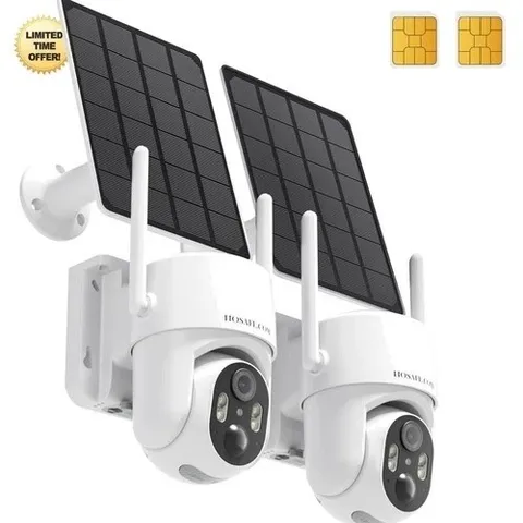 Ubox 4G LTE Cellular Security Camera Outdoor Wireless Night Vision 2K 2-Pack