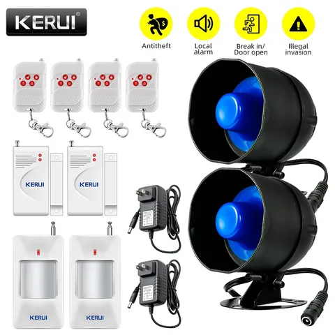 KERUI Wireless Alarm System Garage Burglar Security Alert Siren Home Protection 