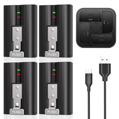 4 X 7200mAh Rechargeable Battery and Charger Station for Ring Doorbell 2/3/4 US