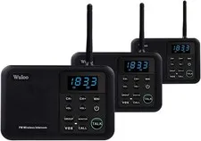 Wuloo Wireless Intercom System Home Office 3 Stations 1 Mile Range 22 Channel