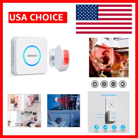 Indoor Motion Sensor Alarm with Volume Control & 35 Tones - Perfect for Stores