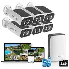Solar Security Camera Wireless Outdoor 4MP/2K Battery Powered Outdoor PIR Sensor
