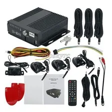 4CH Vehicle Car Mobile DVR KIT Security Video Recorder SD with 4 CCD Camera ty23