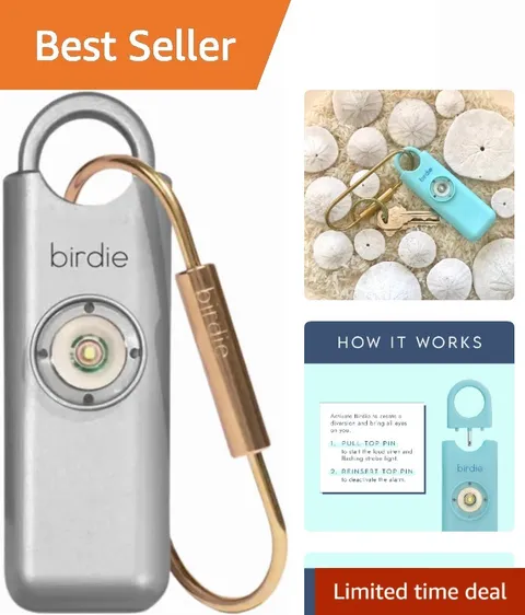 She’s Birdie–The  Personal Safety Alarm for Women by Women–Loud Siren, Strobe...