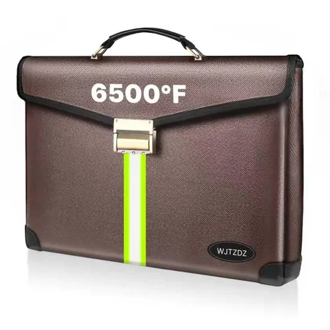 6500°F Fireproof Document Bag with Lock,Upgraded Fireproof/Waterproof Money B...