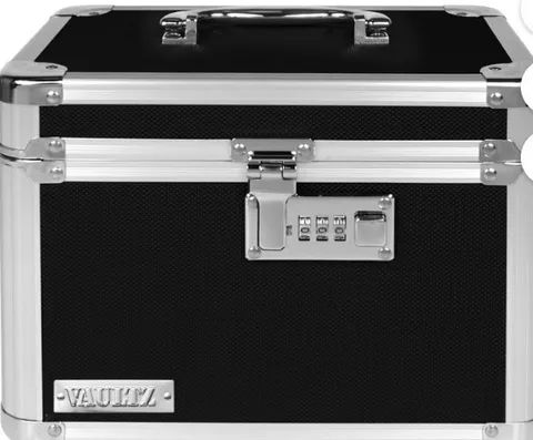 Vaultz Personal Locking Storage Box, Combination Lock, Metal Black/Silver