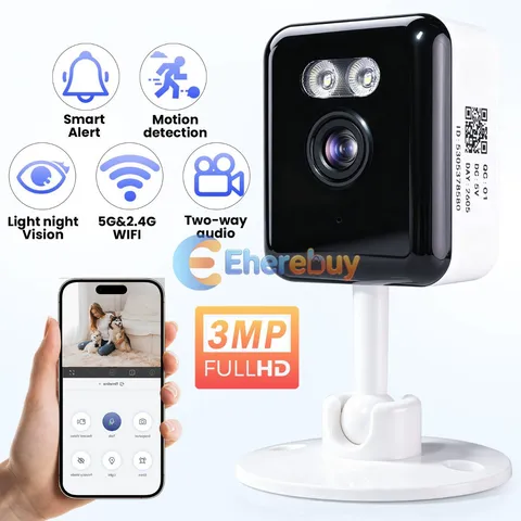 5G HD 3MP WiFi Camera System Indoor Home with Motion Detection Smart Camera