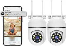 Hawkray 2 Pack Indoor Home Security Camera, Plug-In Wifi, 2.4&5Ghz Dual Band, 36