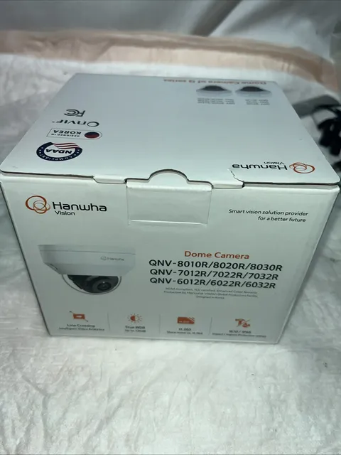 Hanwha Vision Wisenet QNV-6012R 2MP Outdoor IR Vandal Dome IP Camera PoE 2.8mm