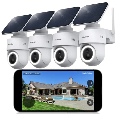 LaView 2K 3MP Solar Security Camera Wireless Outdoor, Cameras for Home Securi...