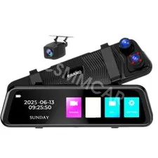 Touch Screen Dash Cam Triple-Channel HD Recording Car DVR Camera Parking Monitor