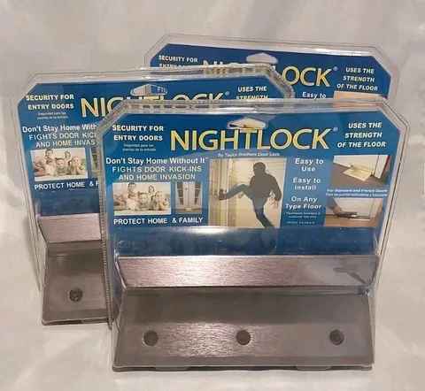 3 Pack NIGHTLOCK Security Lock Dark Bronze Finish - One Corner Has Wear 