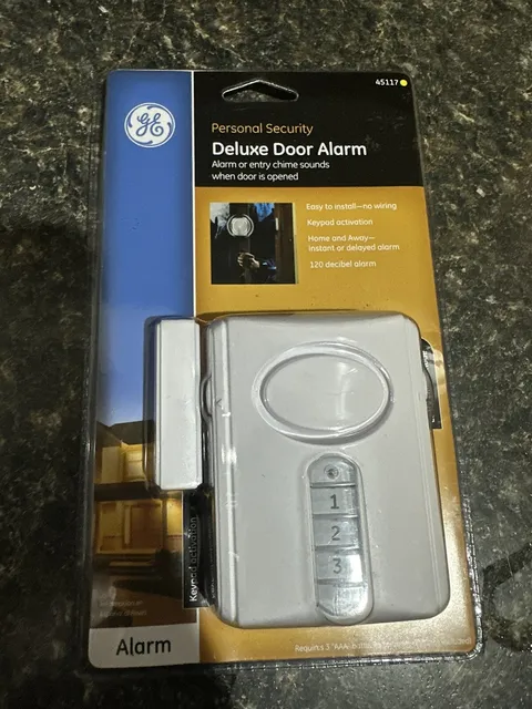 GE Personal Security Deluxe Door Alarm, Factory Sealed Package, Model 45117 