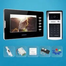 7" Wired Video Door Intercom System Electric Lock Supported for Home Security