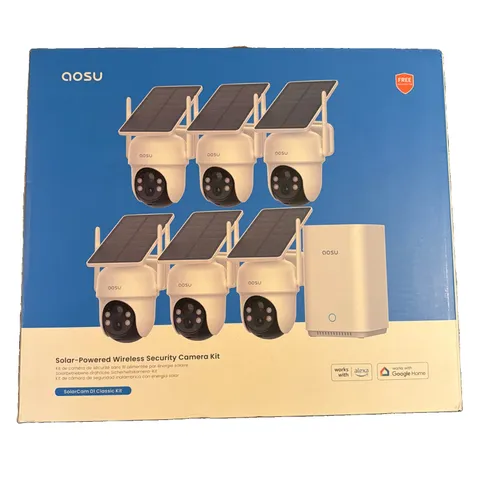 Aosu Solar-Powered Wireless Security Camera Kit SolarCam D1 Classic 6-Cam Kit
