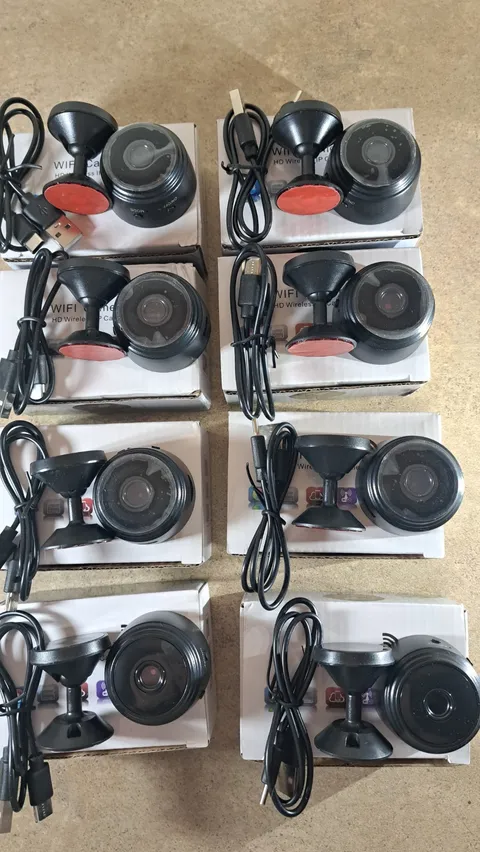 Wi-Fi IP Indoor HD Wireless Surveillance Camera Black 8 Cameras Included
