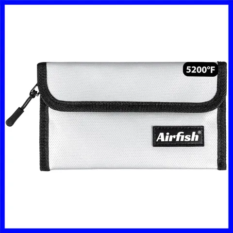 Fireproof Money Bag, 5 x 8 inches Fireproof Wallet, Waterproof Cash Bag with ...