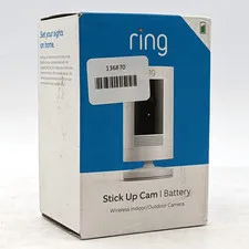 Ring Stick Up Cam Battery Wireless Indoor/Outdoor Wire Free 1080p Camera | White