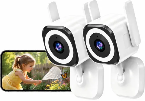 2K Indoor Outdoor Security Cameras for Home Security, Baby Monitor, 2Pack