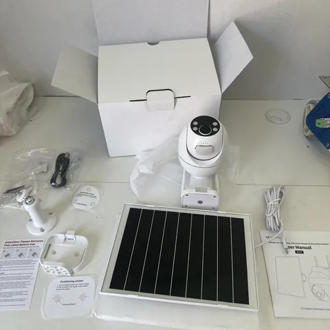 TKENPRO Solar Security Cameras Wireless Outdoor, 2.4GHz WiFi, White