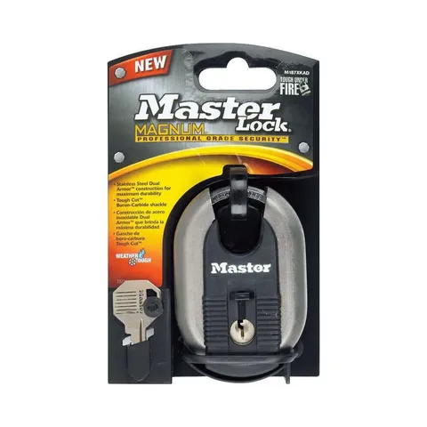 Master Lock Padlock 2.3125In Ball Bearing Locking Shrouded Bell