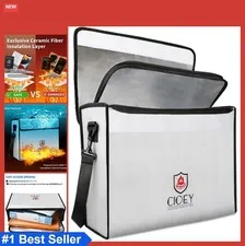 Fireproof Document Bag Lockable Zipper 2000F Thermal Insulated Waterproof Home