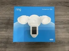 BRAND NEW Ring Floodlight Cam Wired Plus (White) 1080p Outdoor Motion Camera