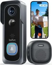 BOIFUN Video Doorbell Camera Wireless – No Subscription Required, 2K HD | 166° W