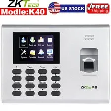 ZKteco K40 TCP/IP Biometric Fingerprint Time Attendance System Built-in Battery