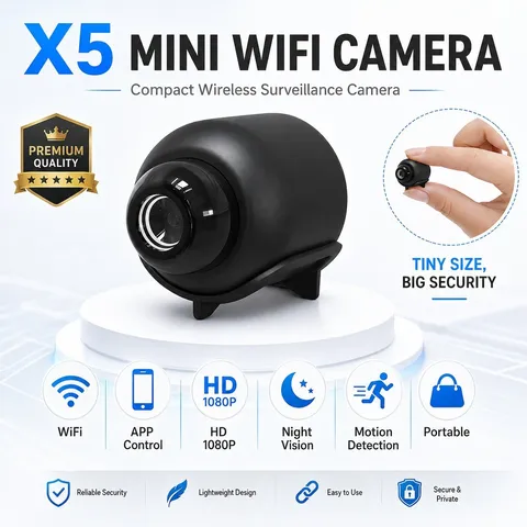 Mini Camara Oculta Espia De Seguridad WiFi 1080P Inalambrica Con Audio y Video
