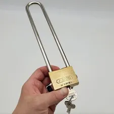 Abus 85/50 Padlock 8"L x 5/16" D Shackle 1-7/8" Solid Brass Body Keyed Alike